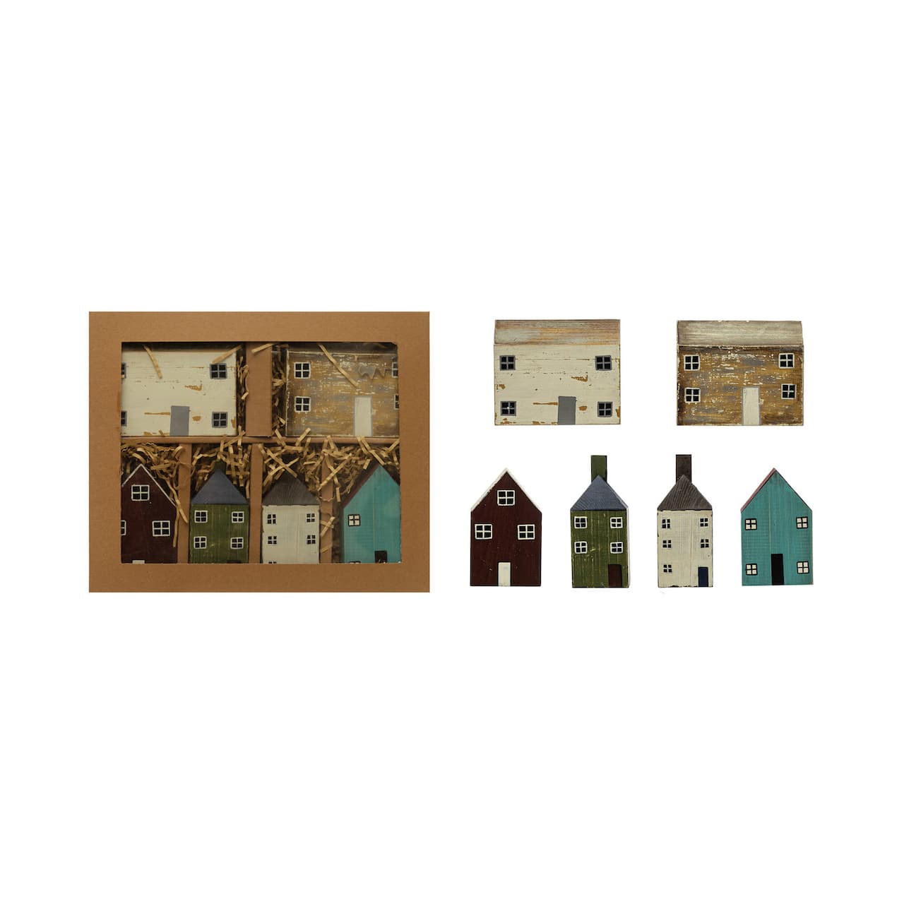 Hello Honey® Hand-Painted Pine Wood House Place Card/Photo Holders with Cards